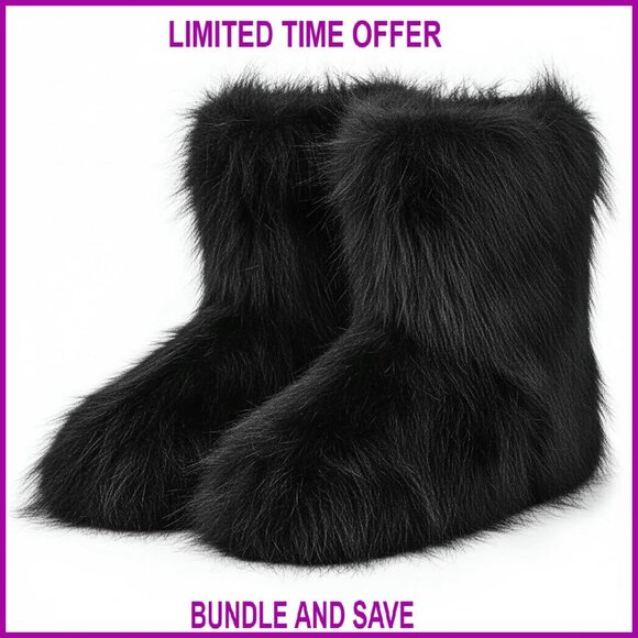 Amazon.com | CEPEPRIN Women Faux Fur Winter Snow Boots Mid-Calf Women\'s Size 7-12.5 Outdoor Comfort
